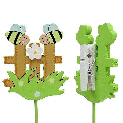 Floristik24 Valla de madera tipo taco con animales 6,5cm. 12 piezas