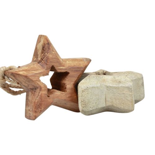 Artículo Colgantes de madera estrellas de madera adornos naturales para árboles de Navidad Ø4,5cm 8 piezas