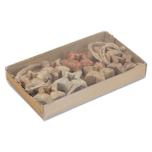 Artículo Colgantes de madera estrellas de madera adornos naturales para árboles de Navidad Ø4,5cm 8 piezas