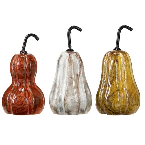 Artículo Pera de madera pera decoración de madera otoño rojo amarillo blanco 12×6cm 3 piezas