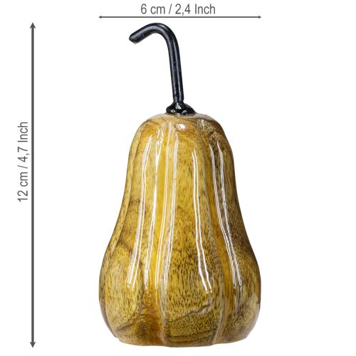 Artículo Pera de madera pera decoración de madera otoño rojo amarillo blanco 12×6cm 3 piezas