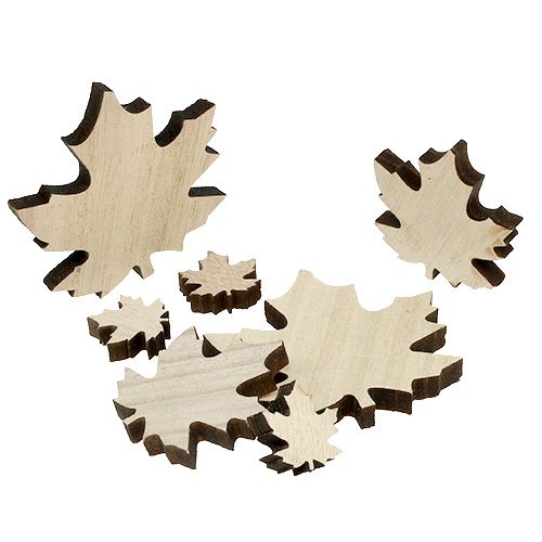 Floristik24 Hojas de madera, mezcla de hojas de arce 2.5cm - 7cm 36pcs
