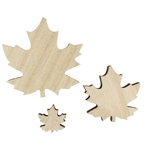 Floristik24 Hojas de madera, mezcla de hojas de arce 2.5cm - 7cm 36pcs