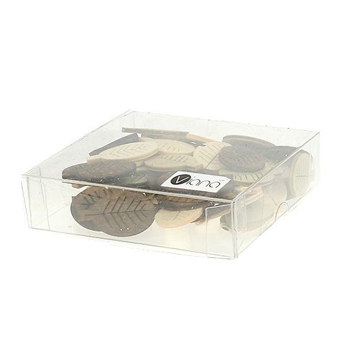 Floristik24 Hojas de madera surtidas 4cm natural 72uds