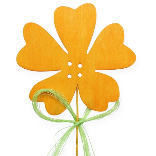 Floristik24 Flores de madera sobre alambre púa 7cm, 28cm 24 piezas