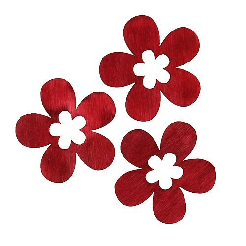 Floristik24 Flores de madera rojas 4cm 72uds