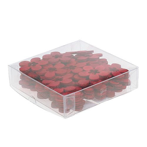 Floristik24 Flores de madera rojas 4cm 72uds