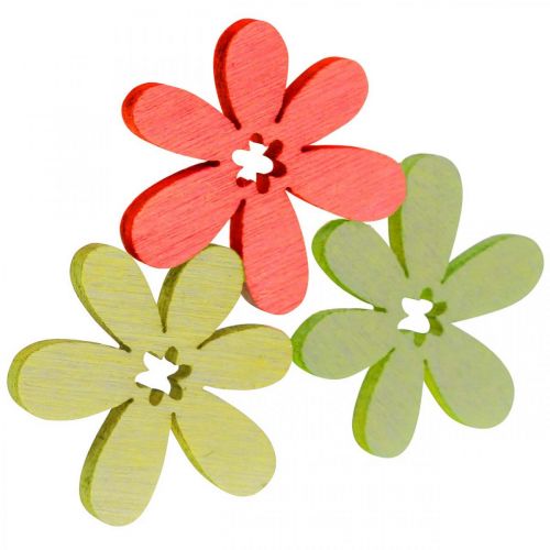 Floristik24 Flores de madera esparcir decoración flores madera naranja/amarillo/verde Ø2cm 144p