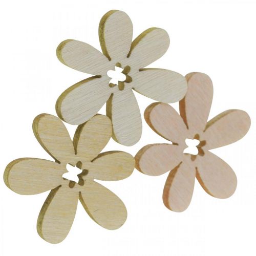 Floristik24 Flores de madera decoración dispersa flores madera naranja/rosa/blanco 2cm 144p