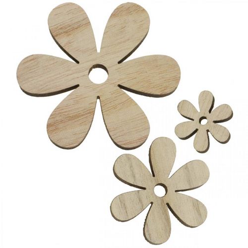 Artículo Flores de madera flores decorativas dispersas madera Ø2,5–6,5cm 29 piezas