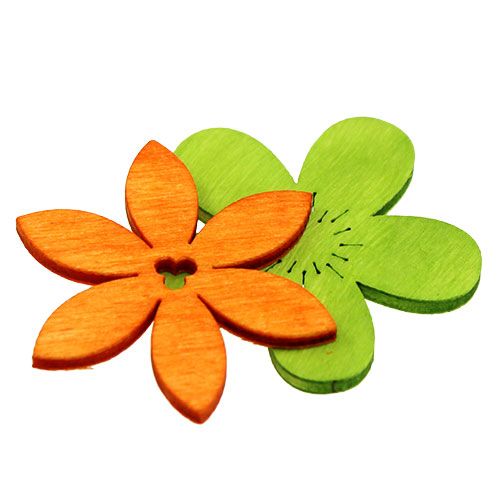 Floristik24 Flores de madera 4cm colores surtidos. 72 piezas