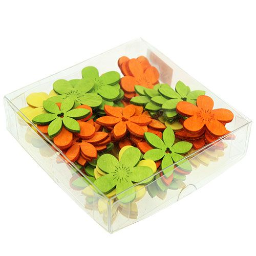 Floristik24 Flores de madera 4cm colores surtidos. 72 piezas