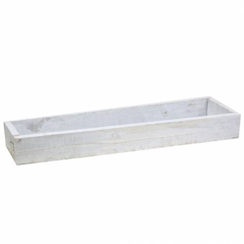 Floristik24 Bandeja de madera blanco lavado 55,5×15,5cm H7cm