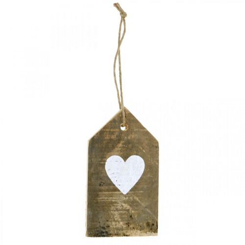 Floristik24 Casa con corazón, decoración de madera para colgar, decoración de casa aspecto antiguo H18cm
