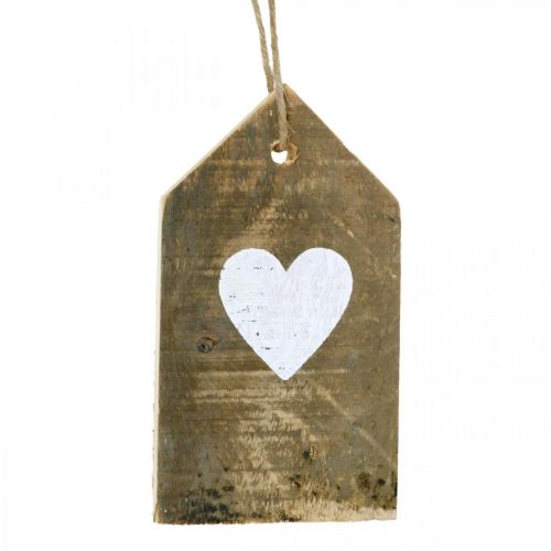 Floristik24 Casa con corazón, decoración de madera para colgar, decoración de casa aspecto antiguo H18cm