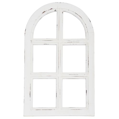 Floristik24 Decoración de madera shabby chic marco de ventana decorativo madera blanco 29,5×48cm