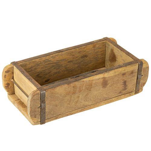 Floristik24 Decoración de madera vintage forma de ladrillo marrón, óxido 31×14,5cm H9cm
