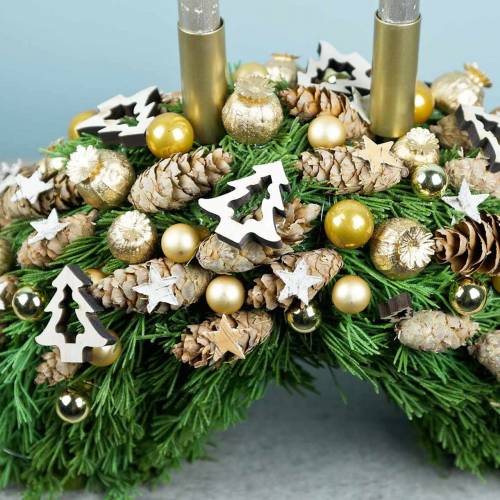 Floristik24 Decoración de madera Árbol de Navidad natural 2cm - 8cm 32 piezas
