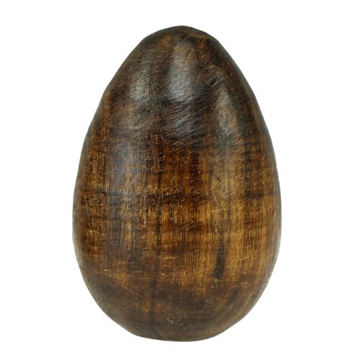 Artículo Huevos de madera madera de mango marrón Huevos de Pascua de madera H8cm 3 piezas