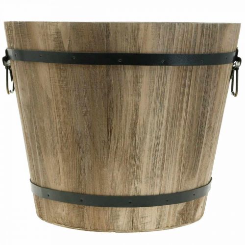 Floristik24 Jardinera madera redonda con asas Maceta Vintage Ø40cm