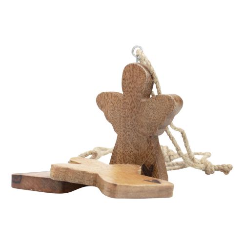 Floristik24 Ángel de madera colgante decorativo natural decoración de ángel 8×1×10cm 6 piezas