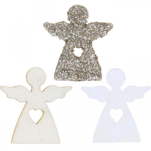 Ángeles decorativos dispersos ángeles navideños de madera 4 cm surtido 72 piezas