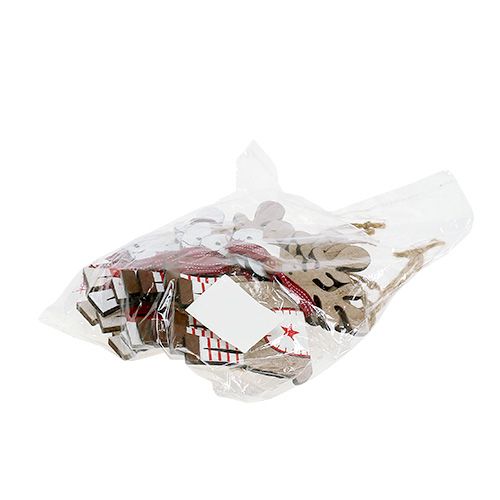 Floristik24 Alce figura de madera para colgar 11cm sort.12St
