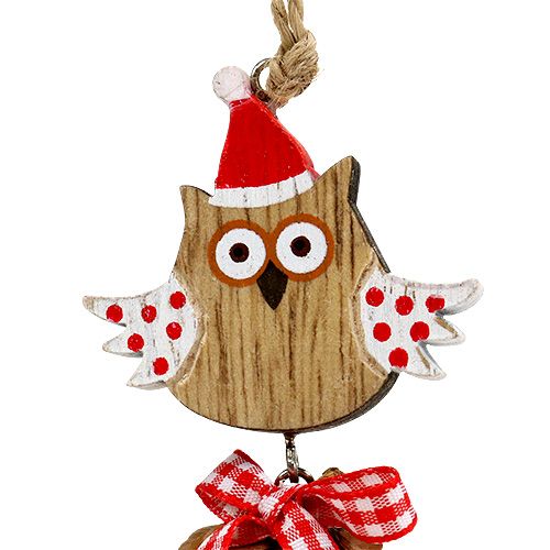Floristik24 Figura de madera búho con conos 8cm naturaleza 10p