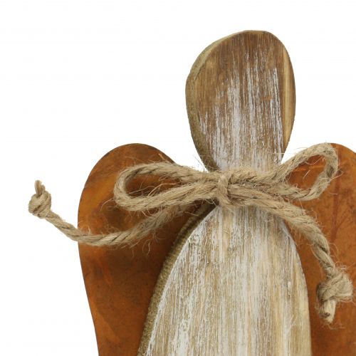 Floristik24 Figura de madera ángel óxido 28cm