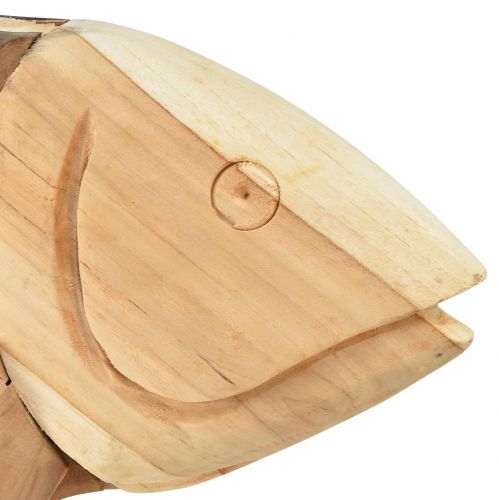 Artículo Pez de madera decoración de madera de teca decoración de mesa de pescado madera 63cm