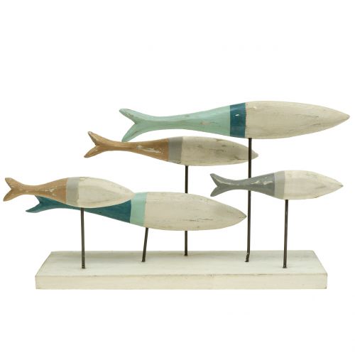 Floristik24 Peces de madera sobre soporte 34cm x 16cm x 7.5cm