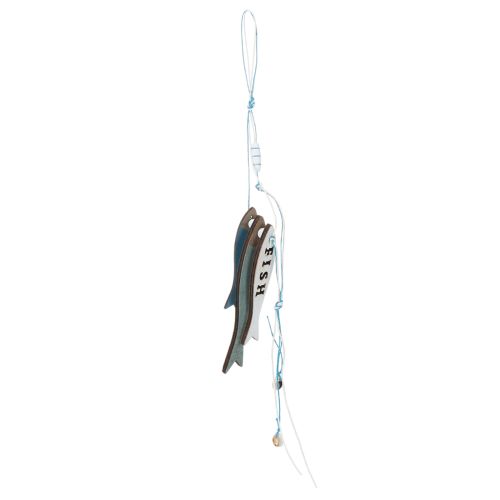 Adornos colgantes de madera con forma de pez, color azul, 36 cm, 4 piezas comprar | Floristik24.es