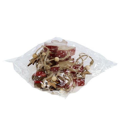 Floristik24 Percha de madera estrella y ángel natural / rojo 48cm 4pcs