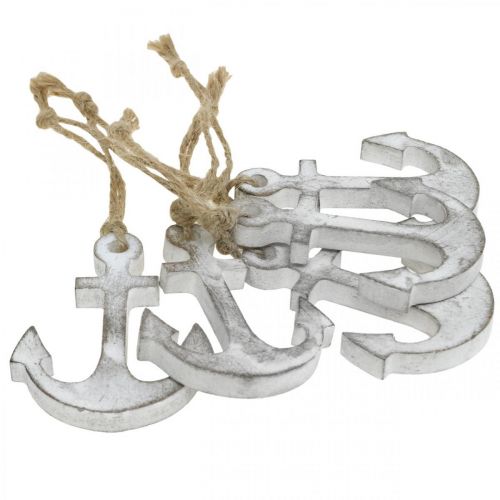 Floristik24 Decoración ancla, decoración marítima de verano, decoración colgante madera 12cm 5ud