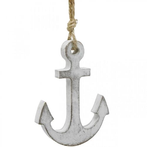Floristik24 Decoración ancla, decoración marítima de verano, decoración colgante madera 12cm 5ud