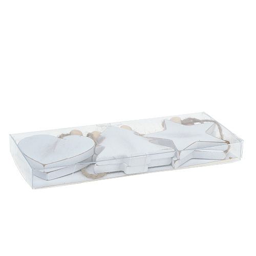 Artículo Perchas de madera surtidas. Blanco 5-6cm 6 piezas