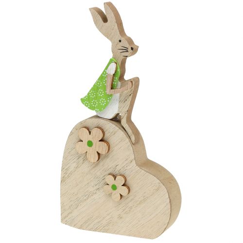 Floristik24 Conejo de madera en corazón 16,5cm 4pcs