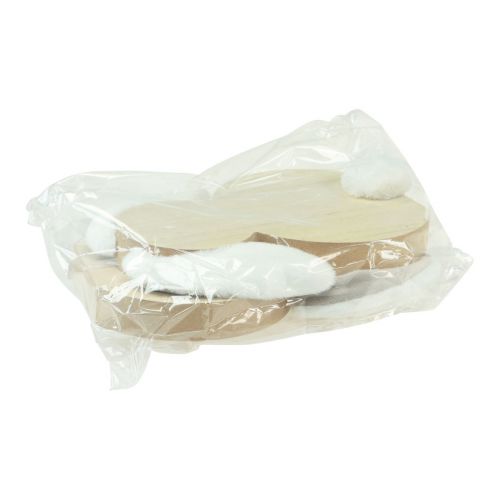 Artículo Conejito de madera con orejas móviles marrón blanco 11,5×27cm 2 uds