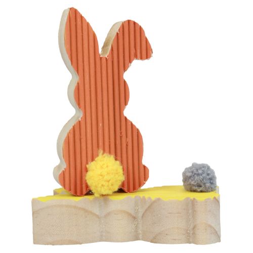 Artículo Conejitos de madera conejitos decorativos decoración de Pascua amarillo naranja 4×8cm 6ud