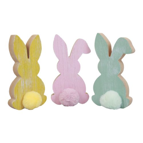 Artículo Conejitos de madera conejitos decorativos decoración de Pascua madera pastel 8,5×16cm 6 piezas
