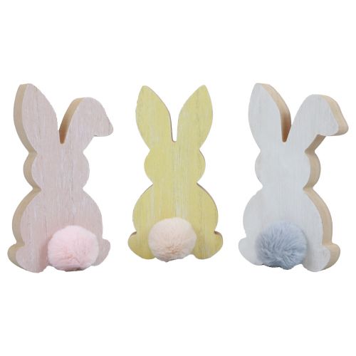Artículo Conejitos de madera conejitos decorativos decoración de Pascua madera pastel 8,5×16cm 6 piezas