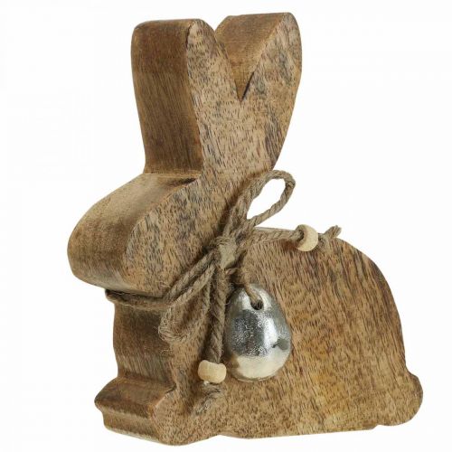 Decoración conejo madera decoración mesa Pascua madera mango 13×4×15cm