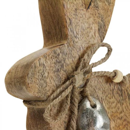 Floristik24 Decoración conejo madera decoración mesa Pascua madera mango 13×4×15cm