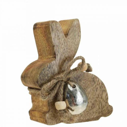Conejo de madera decoración mesa decoración Pascua mango madera 8.5×4×10cm