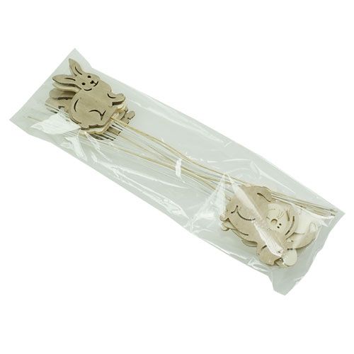 Floristik24 Conejitos de madera con alambre tipo natural. 6cmx8cm L31cm 18 piezas
