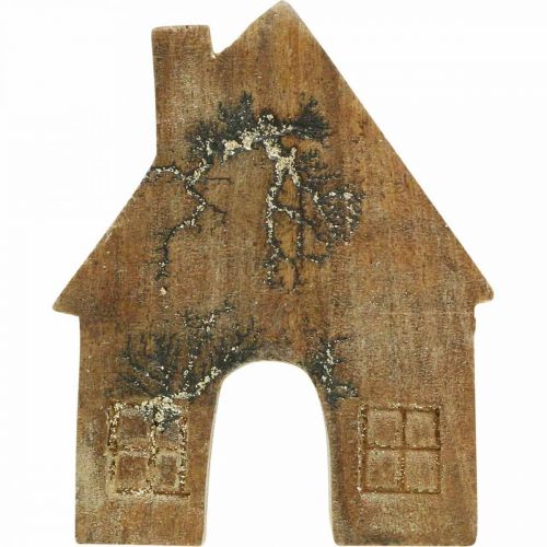 Artículo Decoración de casa de madera Casa de Navidad Decoración de casa de madera Soporte de madera H10cm