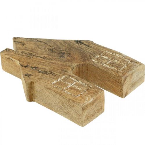 Artículo Decoración de casa de madera Casa de Navidad Decoración de casa de madera soporte de madera H15cm