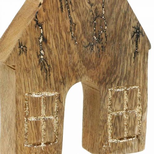 Artículo Decoración de casa de madera Casa de Navidad Decoración de casa de madera soporte de madera H15cm