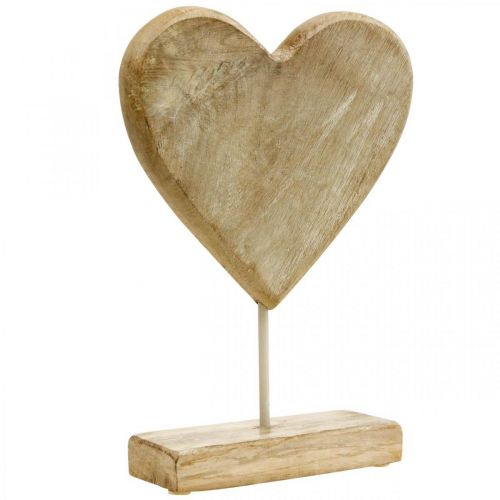 Corazón de madera corazón en un palo deco corazón madera natural 25.5cm H33cm