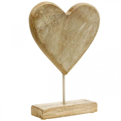 Floristik24 Corazón de madera corazón en un palo deco corazón madera natural 25.5cm H33cm